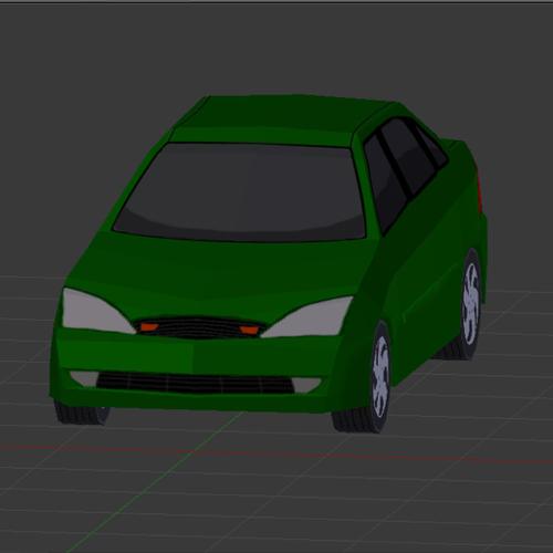 Ford Focus 2000 Low Poly Car preview image